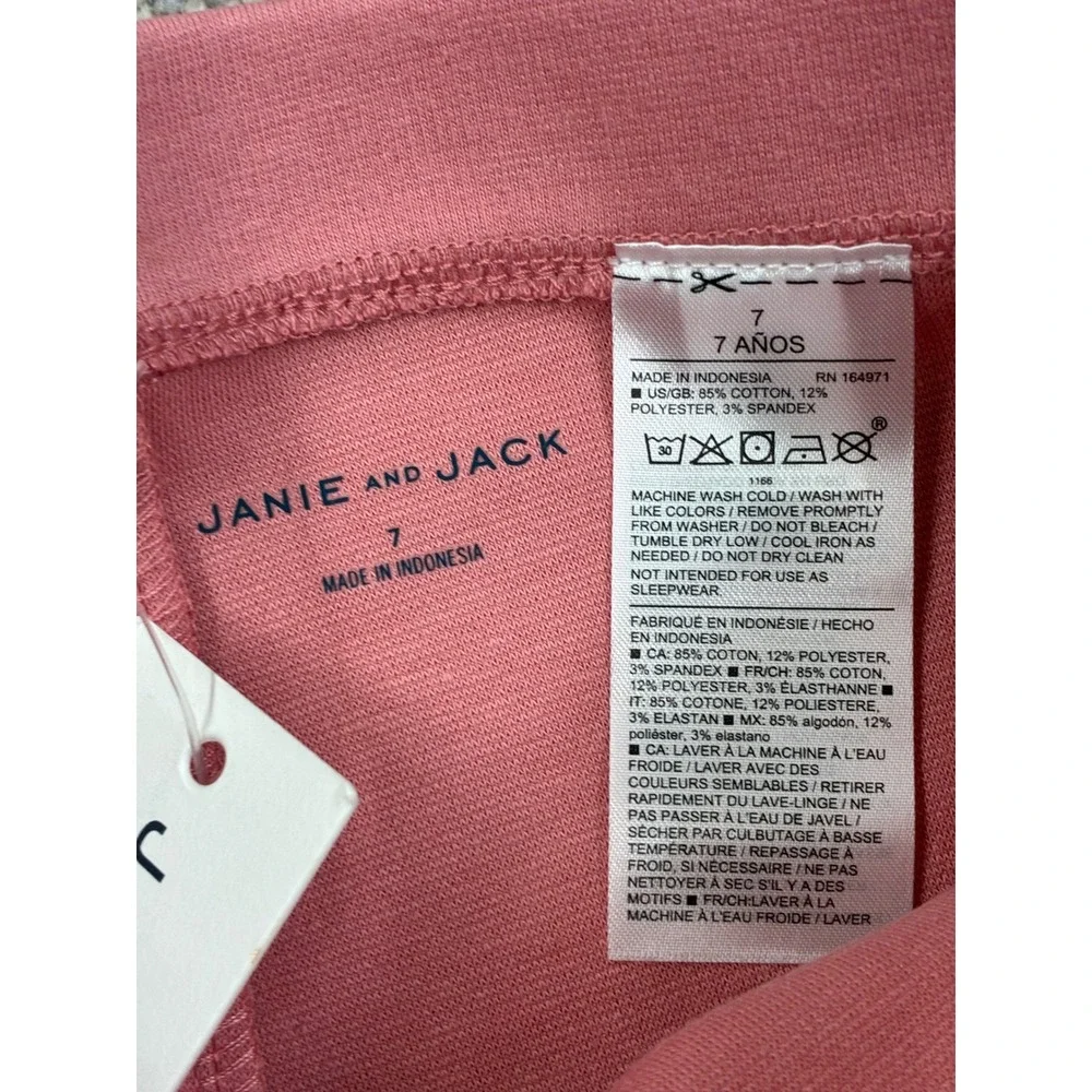 Janie & Jack Girls Ballerina Sweatshirt and Legging Set Pink Cream Sz7 NWT #0520